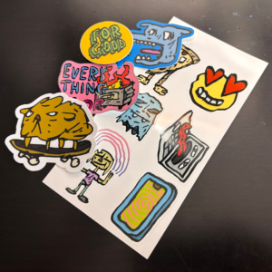 a variety of stickers
