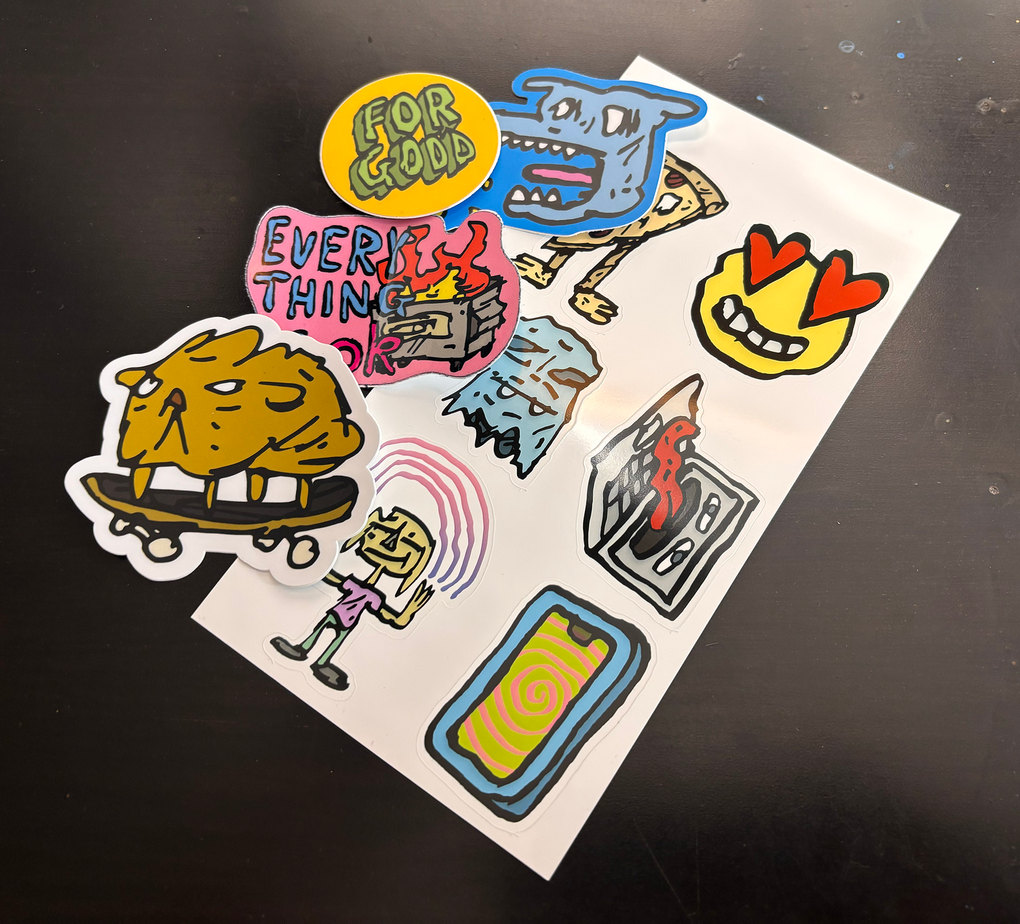 a variety of stickers
